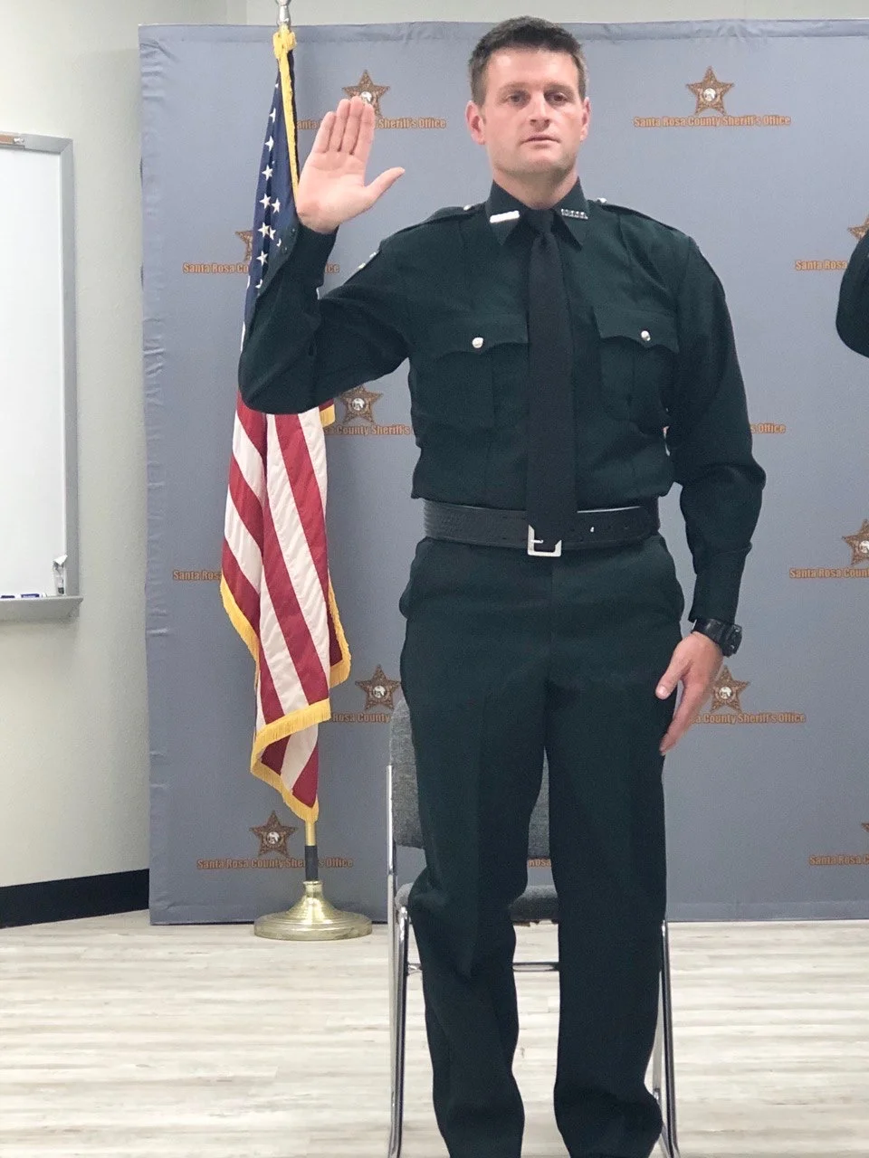 Colt Jennings taking the law enforcement oath of office